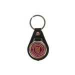 SU Round Keyring w Leather