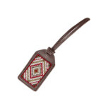 SU Beaded Leather Luggage Tag