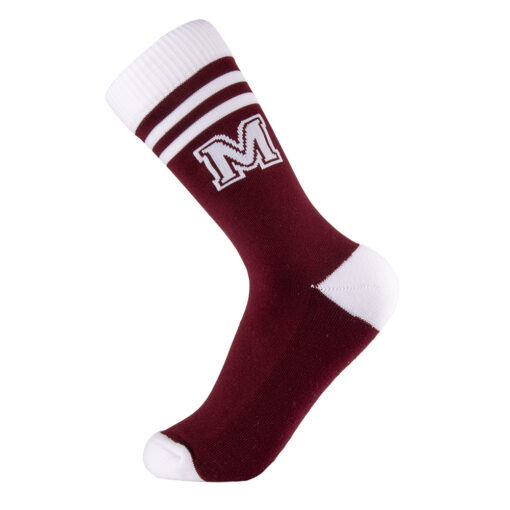 Maties M Sock Maroon White 2pack