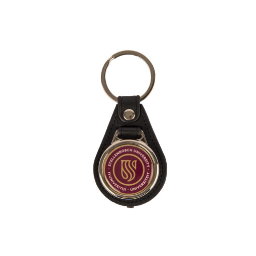 SU Round Keyring w Leather