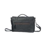 SU Messenger Leather Satchel Black - Image 2