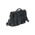 SU Messenger Leather Satchel Black - Image 3