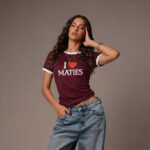 Maties Heart Ladies Tee Maroon - Image 2