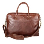 SU The Stan Leather Laptop Bag Brown