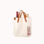 SU Canvas with Leather Double Wine Bag Stone - Image 2