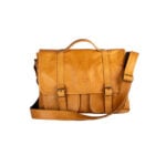 SU Messenger Leather Satchel Tan