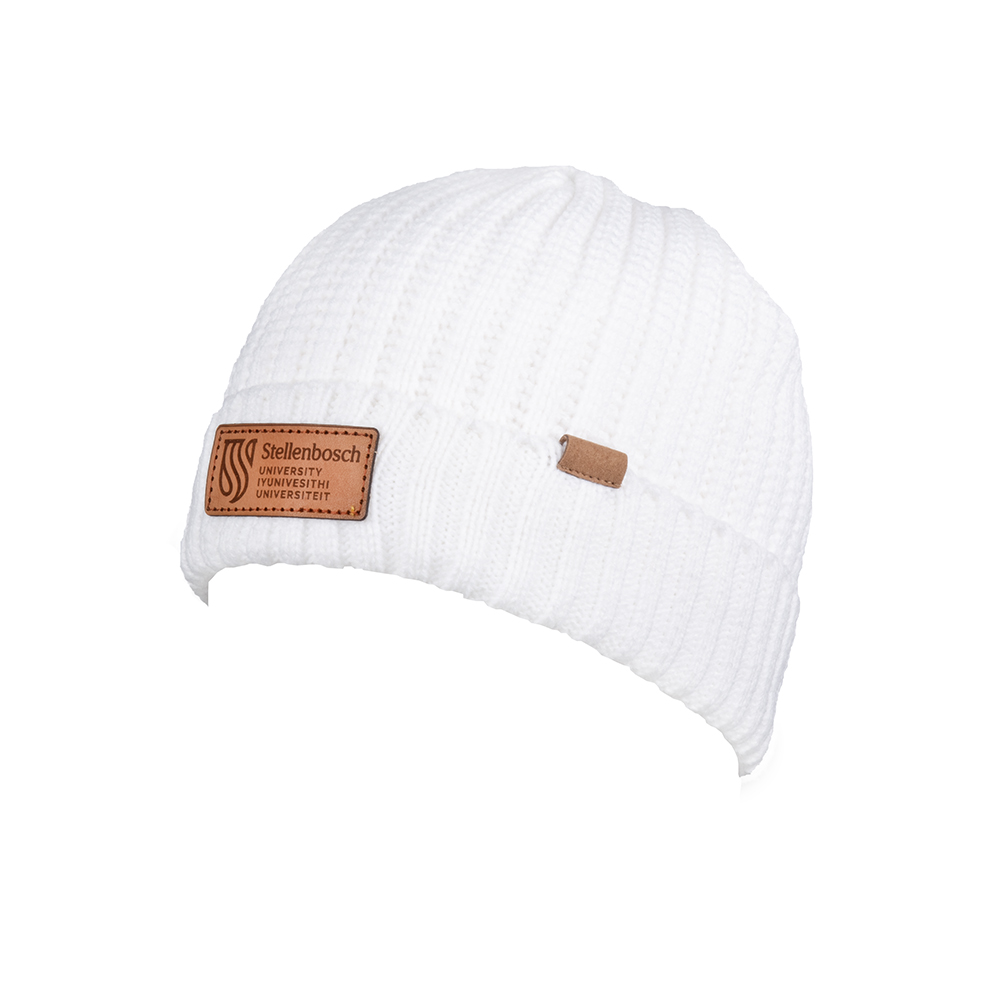 c8bf685d-cea8-452a-94da-d1bcad6a7696.jpg SU Ribbed Knit Cuffed Beanie - White - Image 1