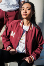 Maties Baseball Jacket Maroon - Image 2