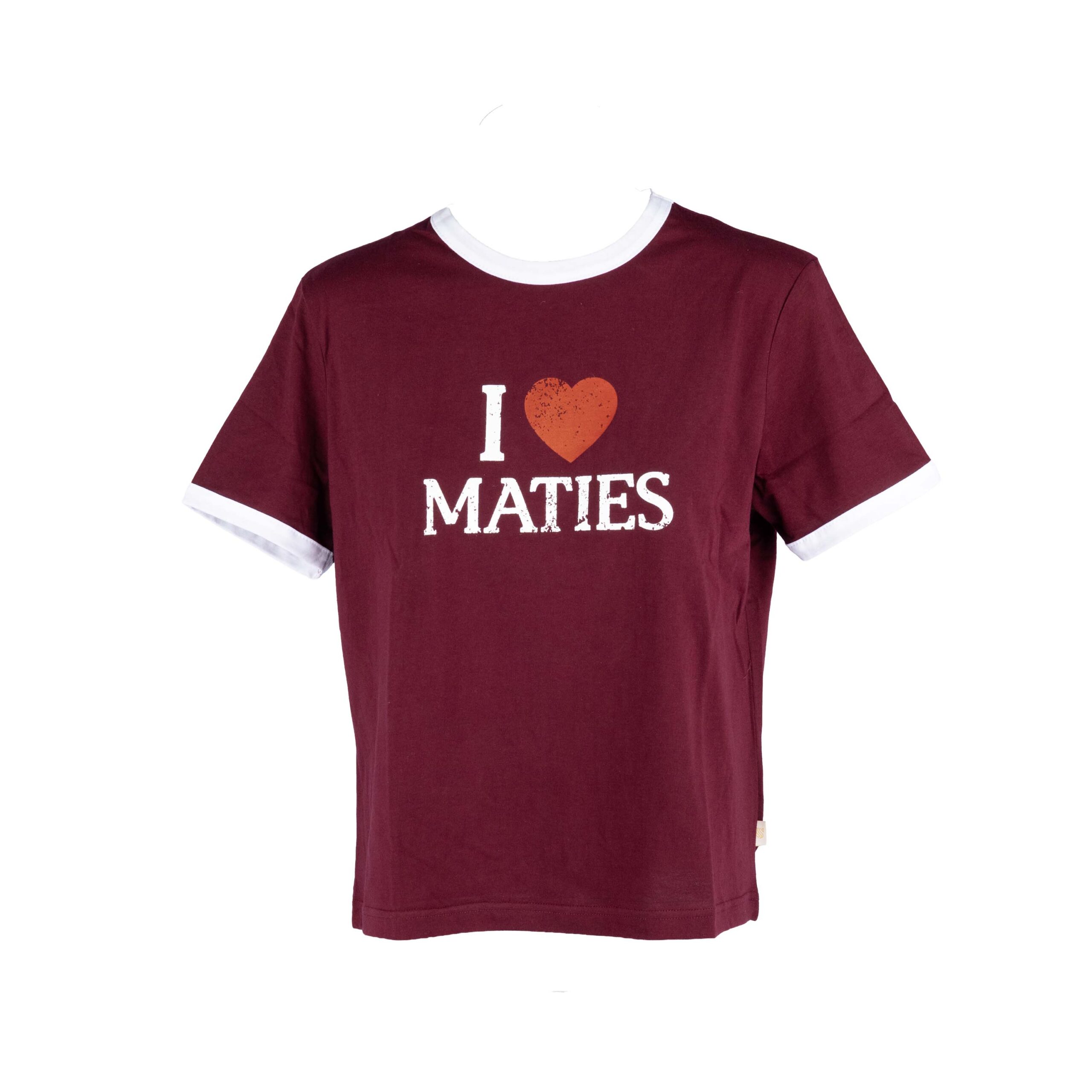 fdc01eae-4c09-40b7-aa8f-6391845e7715.jpg Maties Heart Ladies Tee Maroon - Image 1