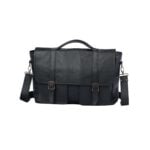 SU Messenger Leather Satchel Black